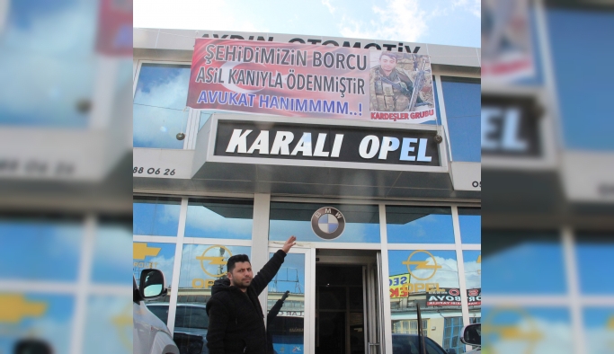 Yedek Parçacıdan Afrin Şehidini İcraya Veren Avukata Pankartlı Tepki