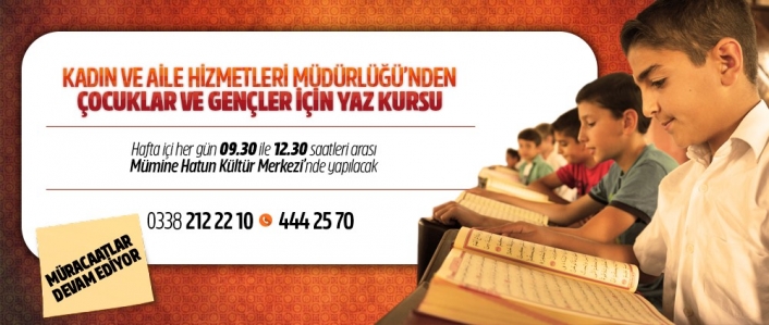 Kadın Ve Aile Hizmetleri Müdürlüğü’nden Çocuklar Ve Gençler İçin Yaz Kursu