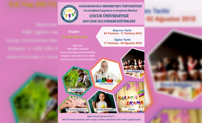 KMÜ Çocuk Üniversitesi Başvuruları Başladı