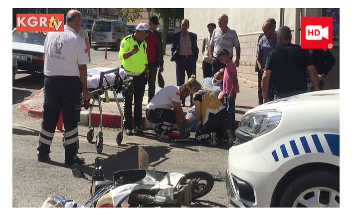 Ekip Arabası İle Elektrikli Bisiklet Çarpıştı:1 Yaralı
