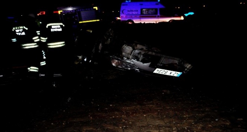 Konya'da Otomobil Takla Attı: 1 Ölü, 2 Yaralı