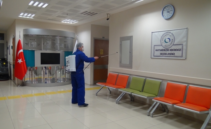 Ermenek Devlet Hastanesi Korona Virüse Karşı Dezenfekte Edildi