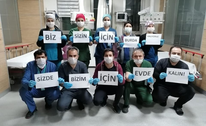 Karaman’da Sağlık Çalışanlarından ‘Evde kal' Mesajı