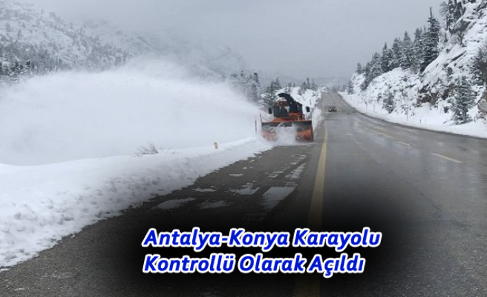 Gece Kapanan Antalya-Konya Karayolu Kontrollü Olarak Açıldı