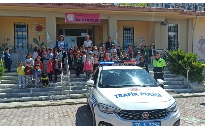 Ermenek’te Anaokulu Öğrencilerine Trafik Eğitimi Verildi