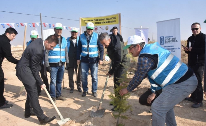 Karaman’da ‘Milli Ağaçlandırma Gününde’ Fidanlar Toprakla Buluşturuldu  