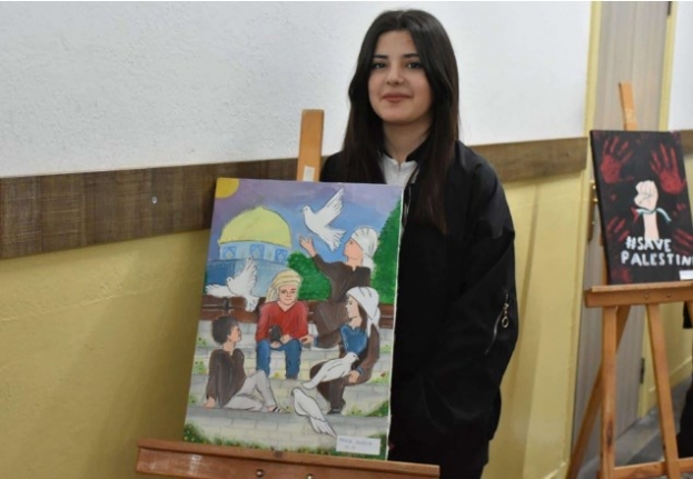 Öğrenciler, Gazze'de Yaşanan İnsanlık Dramını Resimleriyle Anlattı
