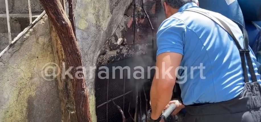 Karaman’da Kömürlükte Çıkan Yangın Korkuttu
