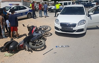 Otomobil İle Motorsiklet Çarpıştı:1 Yaralı
