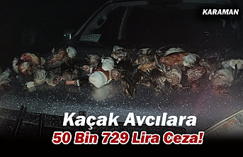 Karaman’da Kaçak Avcılara 50 Bin 729 Lira Ceza