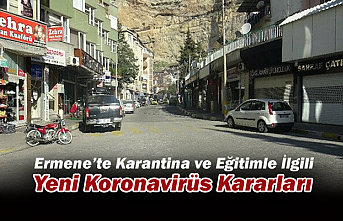 Ermene’te Karantina ve Eğitimle İlgili Yeni Koronavirüs Kararları