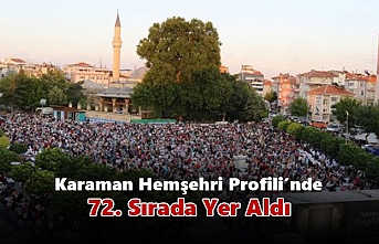 Karaman Hemşehri Profili’nde 72. Sırada Yer Aldı