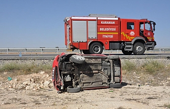 Takla Atan Otomobilin Sürücüsü Kazayı Hafif Sıyrıklarla...