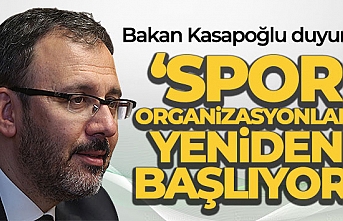 Bakan Kasapoğlu, spor organizasyonlarının yeniden...